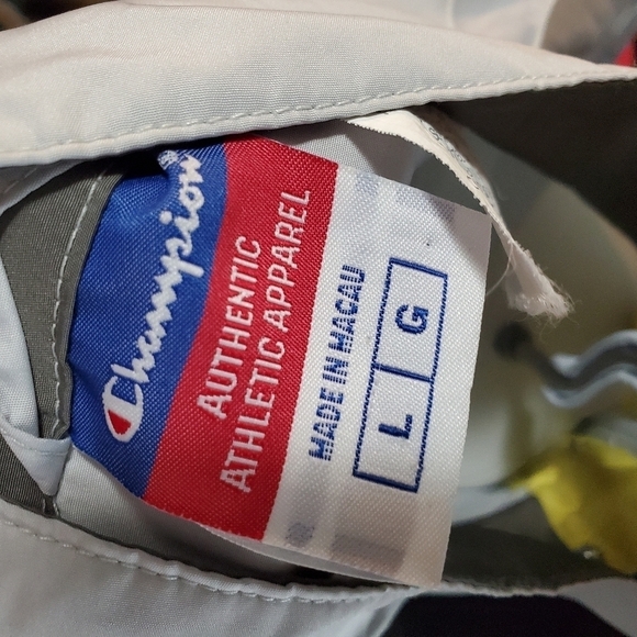 Champion Authentic Athletic Apparel Zip Up Windbreaker Men Size Large Grey - Picture 6 of 8